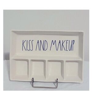 NEW Rae Dunn Kiss And Makeup Ceramic Vanity Tray Holder